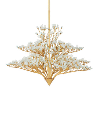 Fiorella 12 Light Chandelier in Contemporary Gold Leaf/Frosted