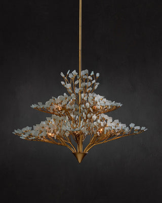 Fiorella 12 Light Chandelier in Contemporary Gold Leaf/Frosted