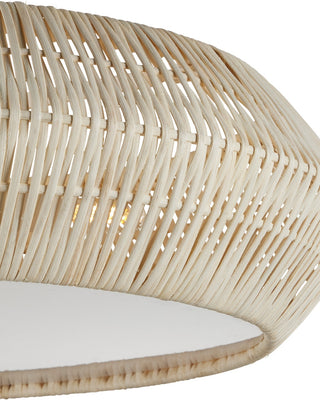 Antibes Three Light Semi-Flush Mount in Bleached Natural/Snow White/White