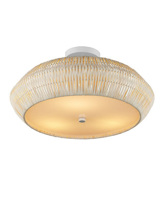 Antibes Three Light Semi-Flush Mount in Bleached Natural/Snow White/White