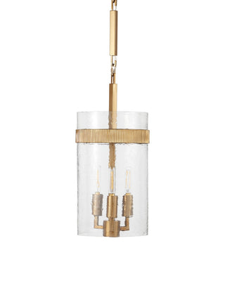 Sudeley Three Light Pendant in Clear/Satin Brass