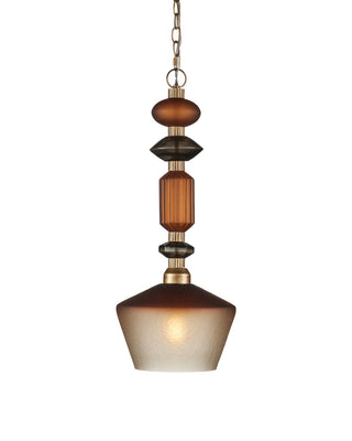 Mandeville One Light Pendant in Butter Rum Sandbar/Matte Ombre/Deep Gray/Antique Gold