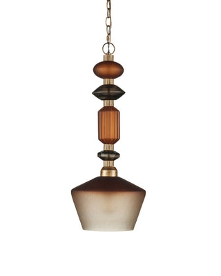 Mandeville One Light Pendant in Butter Rum Sandbar/Matte Ombre/Deep Gray/Antique Gold