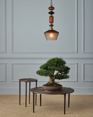 Mandeville One Light Pendant in Butter Rum Sandbar/Matte Ombre/Deep Gray/Antique Gold