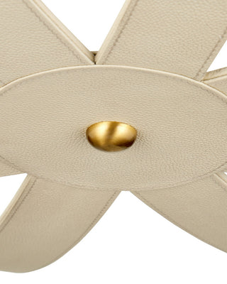 Barrington Eight Light Chandelier in Cream/Brushed Brass
