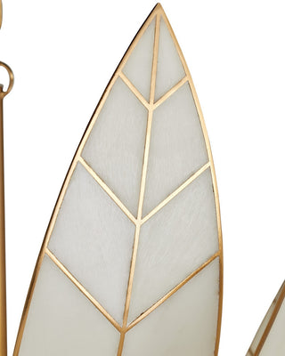 Lamina Three Light Chandelier in Antique Brass/Off-White