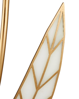 Foliatura Six Light Chandelier in Antique Brass/Off-White