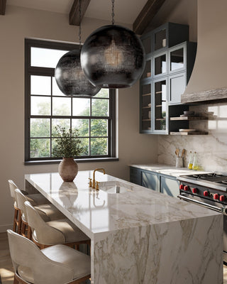 Buckram One Light Pendant in Black Nickel