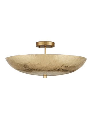 Origo Three Light Semi-Flush Mount in Brass
