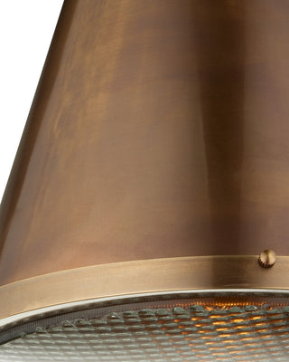 Seafarer One Light Pendant in Antique Brass/Clear
