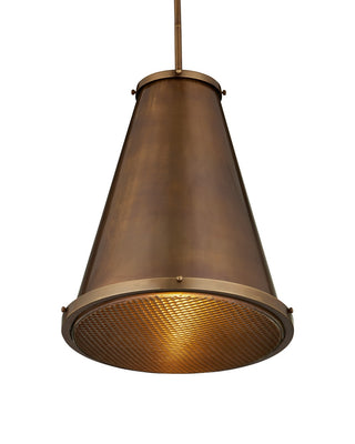 Seafarer One Light Pendant in Antique Brass/Clear