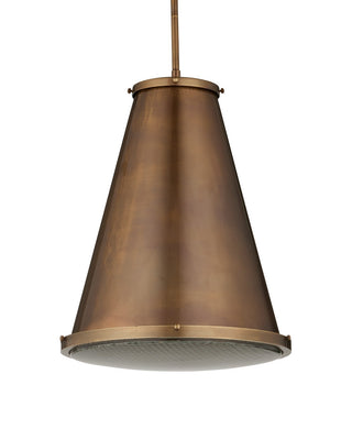 Seafarer One Light Pendant in Antique Brass/Clear