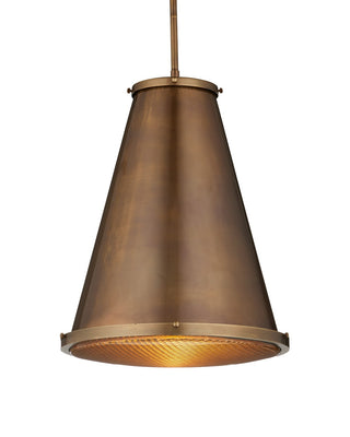 Currey and Company - 9000-1366 - One Light Pendant - Seafarer - Antique Brass/Clear