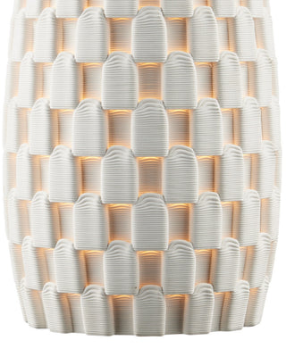 Tessitura One Light Pendant in White/Brass