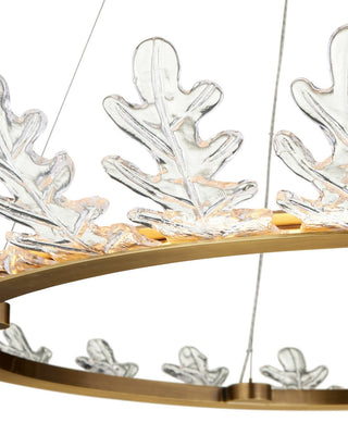 Oakwreath LED Chandelier in Polished Antique Brass/Clear