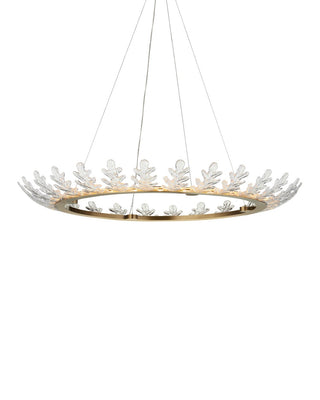 Currey and Company - 9000-1372 - LED Chandelier - Oakwreath - Polished Antique Brass/Clear