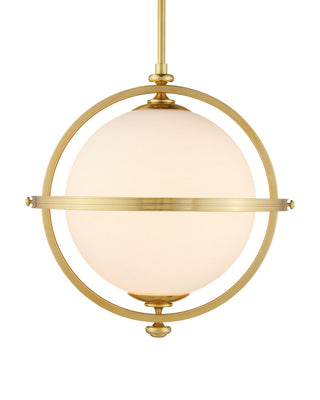 Astral One Light Pendant in White/Brass