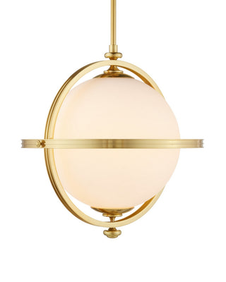 Astral One Light Pendant in White/Brass