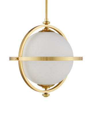 Astral One Light Pendant in White/Brass