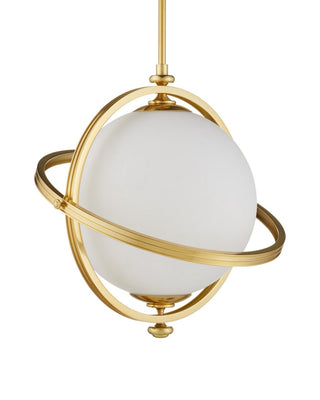 Astral One Light Pendant in White/Brass