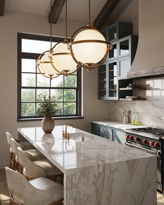 Astral One Light Pendant in White/Brass
