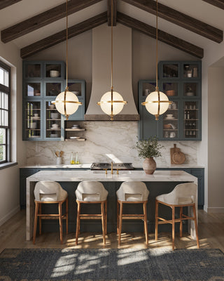 Astral One Light Pendant in White/Brass