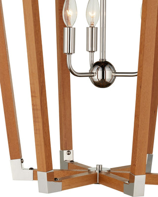 Boyd Three Light Chandelier in Natural/Polished Nickel