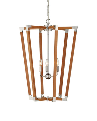Currey and Company - 9000-1376 - Three Light Chandelier - Boyd - Natural/Polished Nickel