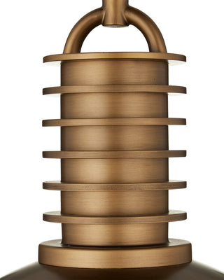 Cupola LED Pendant in Antique Brass/White