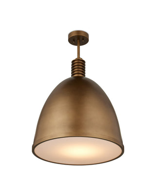 Cupola LED Pendant in Antique Brass/White