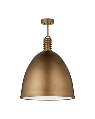 Cupola LED Pendant in Antique Brass/White