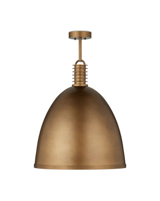 Cupola LED Pendant in Antique Brass/White
