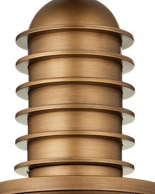 Cupola LED Pendant in Antique Brass/White