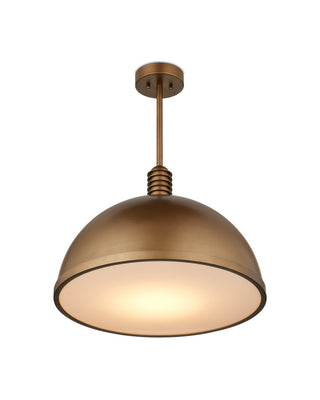 Cupola LED Pendant in Antique Brass/White