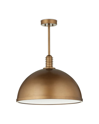 Cupola LED Pendant in Antique Brass/White
