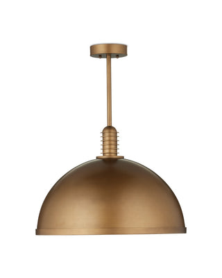 Cupola LED Pendant in Antique Brass/White