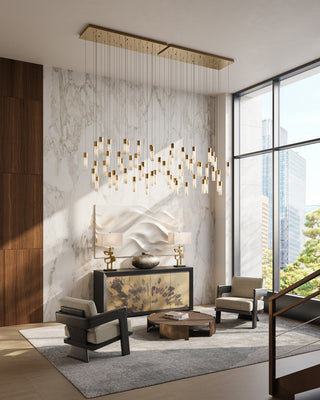 Cannula 30 Light Pendant in Vintage Brass/White/Silver
