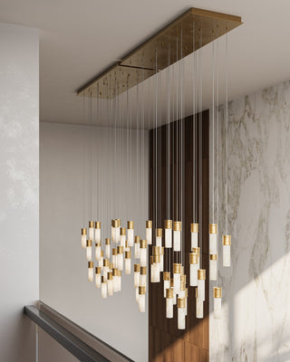 Cannula 30 Light Pendant in Vintage Brass/White/Silver