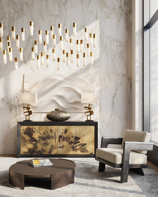 Cannula 30 Light Pendant in Vintage Brass/White/Silver