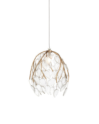 Currey and Company - 9000-1387 - One Light Pendant - Banyan - Antique Brass/Clear/Silver