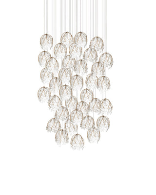 Banyan 36 Light Pendant in Antique Brass/Clear/Silver
