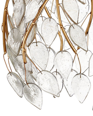 Banyan Seven Light Pendant in Antique Brass/Clear/Silver