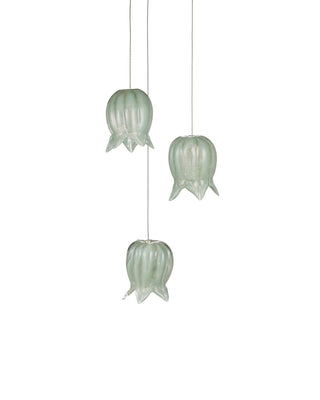 Polpo Three Light Pendant in Green/Silver