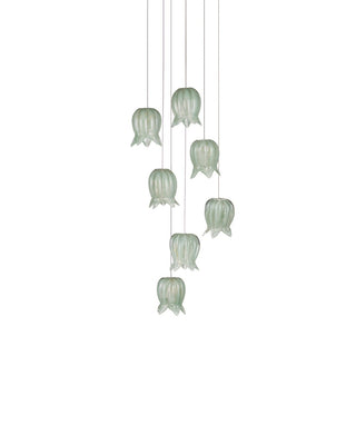 Polpo Seven Light Pendant in Green/Silver