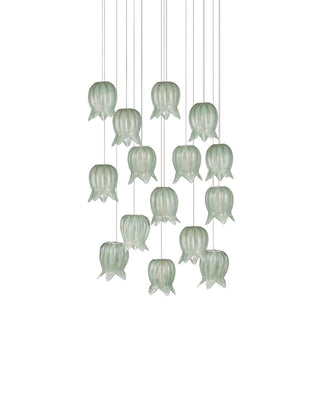 Polpo 15 Light Pendant in Green/Silver