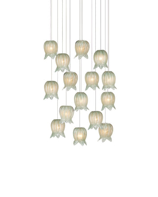 Currey and Company - 9000-1398 - 15 Light Pendant - Polpo - Green/Silver