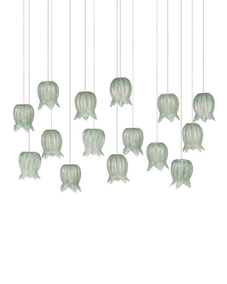 Polpo 15 Light Pendant in Green/Silver