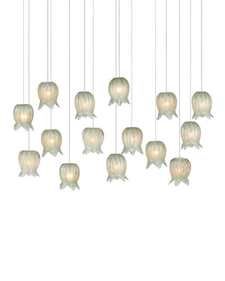 Currey and Company - 9000-1399 - 15 Light Pendant - Polpo - Green/Silver