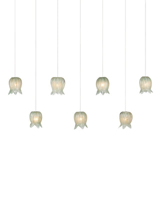 Currey and Company - 9000-1402 - Seven Light Pendant - Polpo - Green/Silver