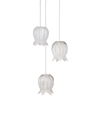 Polpo Three Light Pendant in White/Silver